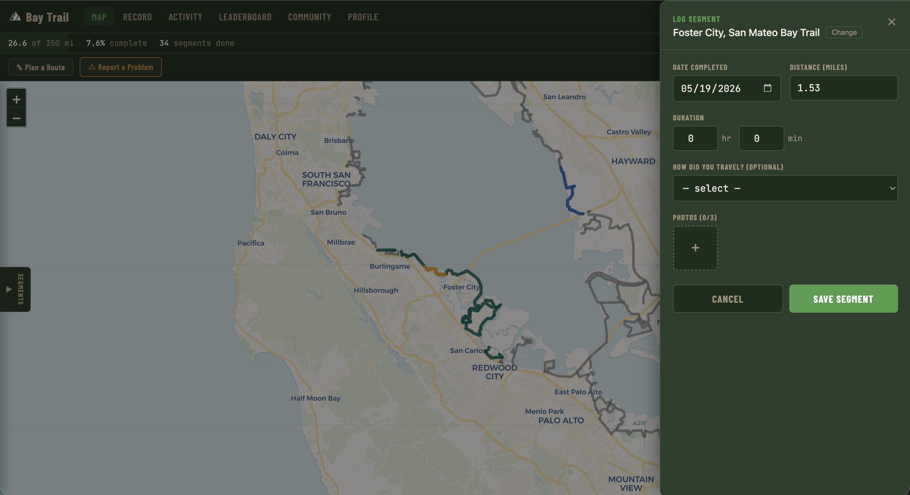Bay Trail Tracker